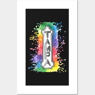 Rainbow Splatter Tampa Theater Sign Posters and Art